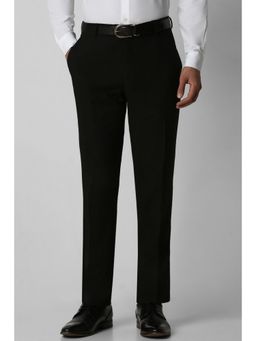 Van Heusen - Men Black Solid Trousers