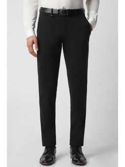 Van Heusen - Men Black Solid Trousers
