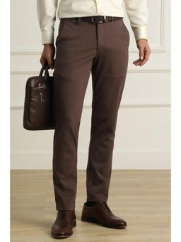 Van Heusen - Men Brown Solid Trousers
