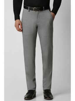 Van Heusen - Men Grey Textured Trousers