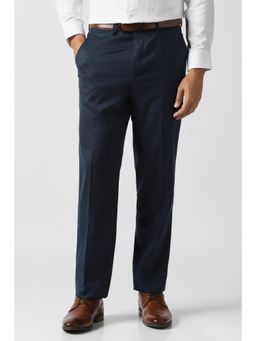 Van Heusen - Men Navy Blue Solid Trousers