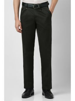 Van Heusen - Men Black Solid Trousers