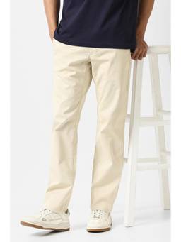 Van Heusen - Men Beige Textured Trousers