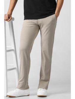 Van Heusen - Men Beige Textured Trousers