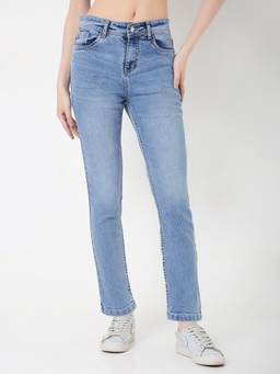 BLNK - Women Blue Solid/Plain Cotton Jeans
