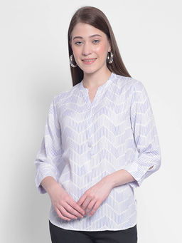 CRIMSOUNE CLUB - Womens Lavender Striped Top