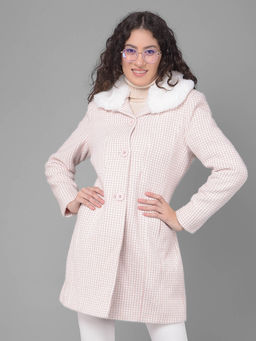 CRIMSOUNE CLUB - Womens Pink Checked Overcoat