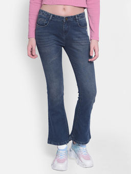 CRIMSOUNE CLUB - Womens Blue Light Fade Straight Jeans