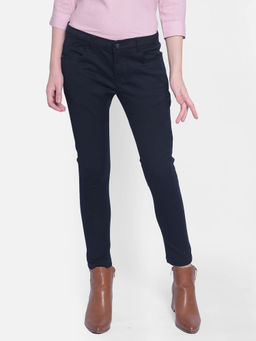 CRIMSOUNE CLUB - Womens Navy Blue Skinny Jeans