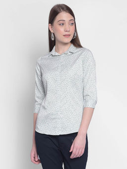 CRIMSOUNE CLUB - Womens Off-White Printed Shirt