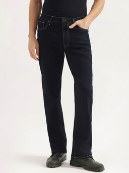 United Colors of Benetton - Navy Blue Solid Bootcut Fit Jeans