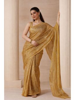 HANDME - Ready To Wear Regal Radiance Golden Aura Saree with Unstitched Blouse