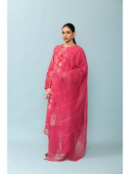 LABEL NAARITI - Nishtha Pink Top with Palazzo and Dupatta