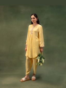 GRASS & SUNSHINE - Women Yellow Dune Kurta with Pant