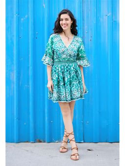 CINCIN Fashion - Floral V-Neck Floral Mini Dress