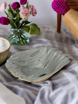 At Home by Nilkamal - Cutwork Round Decorative Bowl -Mustard