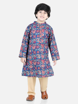 AWW HUNNIE - Jaipuri Cotton Print Kurta Pyjama Blue & Beige (Set of 2)