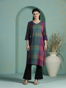 Shree - Cotton Multicolor Yarn Dyed Kurta