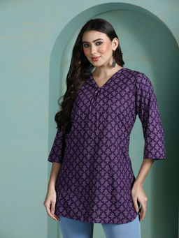 Shree - Liva Purple Printed Tunic