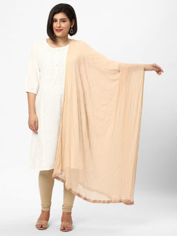 R&B - Cream Chiffon Solid Dupatta