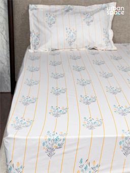 Urban Space - Serene 200 TC Cotton Bedsheets For King Fitted Bed Mulit-Color