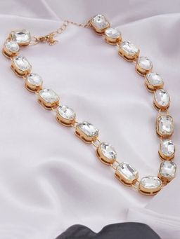 Lilly & Sparkle - White Gold-Plated Crystals Necklace