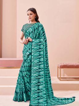 Odette - Unique Tie & Dye Effect and Sequinned Ornamentation Saree with Unstitched Blouse