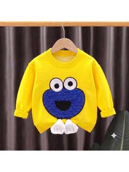 Googo Gaaga - Yellow Kids Embroidered Patch Monster 3D Sweatshirt