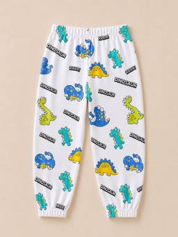 Googo Gaaga - White Kids Girls All over Printed Elasticated Joggers
