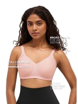 BLOSSOM - Women's Polyamide Seamless Full Coverage Padded Pink Bra