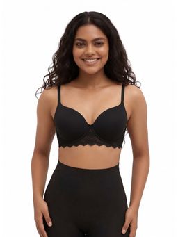 BLOSSOM - Full Coverage Seamless Wire-Free Padded Black Bra