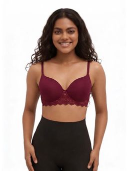 BLOSSOM - Full Coverage Seamless Wire-Free Padded Maroon Bra