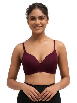 BLOSSOM - Medium Coverage Soft Polyamide-Elastane Fabric Seamless Purple Bra
