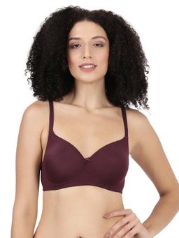 BLOSSOM - Women's Soft Polyamide Wirefree Padded Maroon Bra