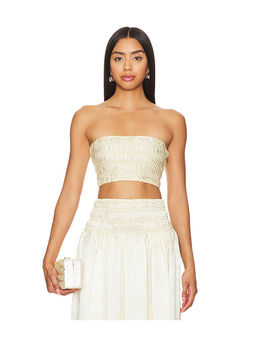 Enza Costa - Textured Satin Smocked Top