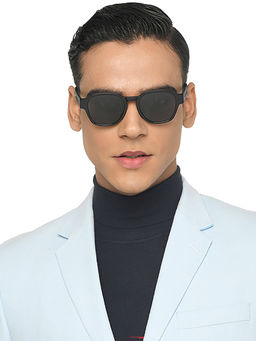 John Jacobs - by Lenskart Unisex UV Protected Grey Lens Black Frame Sunglasses