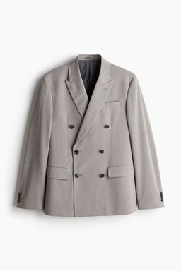 H&M - Men Grey Regular Fit Double-Breasted Jacket