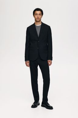 H&M - Men Black Slim Fit Single-Breasted Jacket