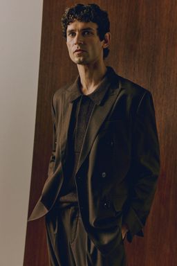 H&M - Men Brown Regular Fit Double-Breasted Jacket