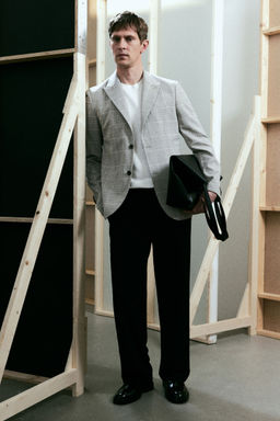 H&M - Men Beige Regular Fit Single-Breasted Jacket