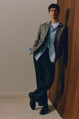 H&M - Men Beige Regular Fit Double-Breasted Jacket