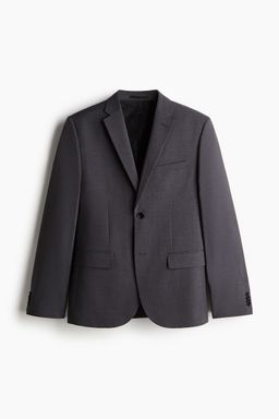 H&M - Men Grey Slim Fit Single-Breasted Jacket