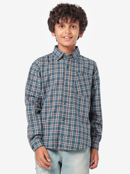 Lilpicks - Boys Full Sleeves Checkered Shirt - Blue