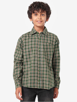 Lilpicks - Boys Full Sleeves Checkered Shirt - Green