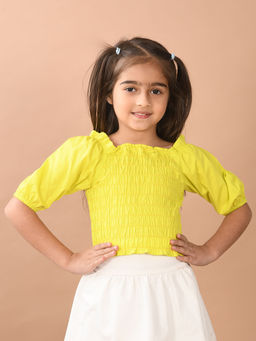 Lilpicks - Girls Summer Cool Regular Wear Top - Neon Green