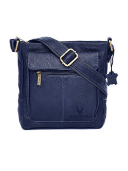 WILDHORN - Blue Classic Leather Sling Bag for Men I Office Bags I Travel Bags I Adjustable Strap