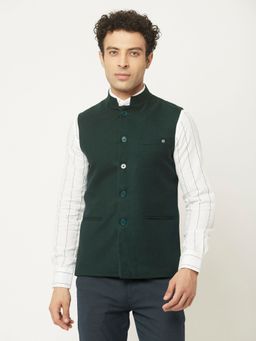 CRIMSOUNE CLUB - Men Waistcoat In Emerald Green Tone