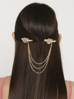 OOMPH - Gold Tone Multi Layer Chain Fashion Hair Pin