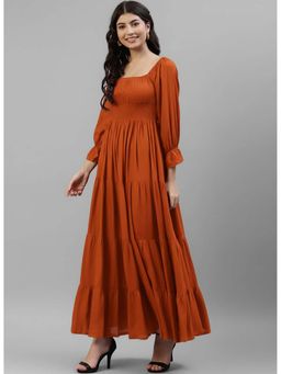 Deebaco - Rust Maxi Flare Dress
