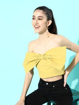 STREET 9 - Yellow BOW Crop TOP